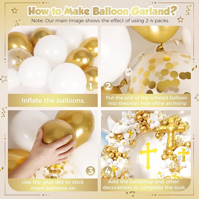 First Communion Balloon Garland Kit 160Pcs, Baptism Balloon, First Holy - Image 3