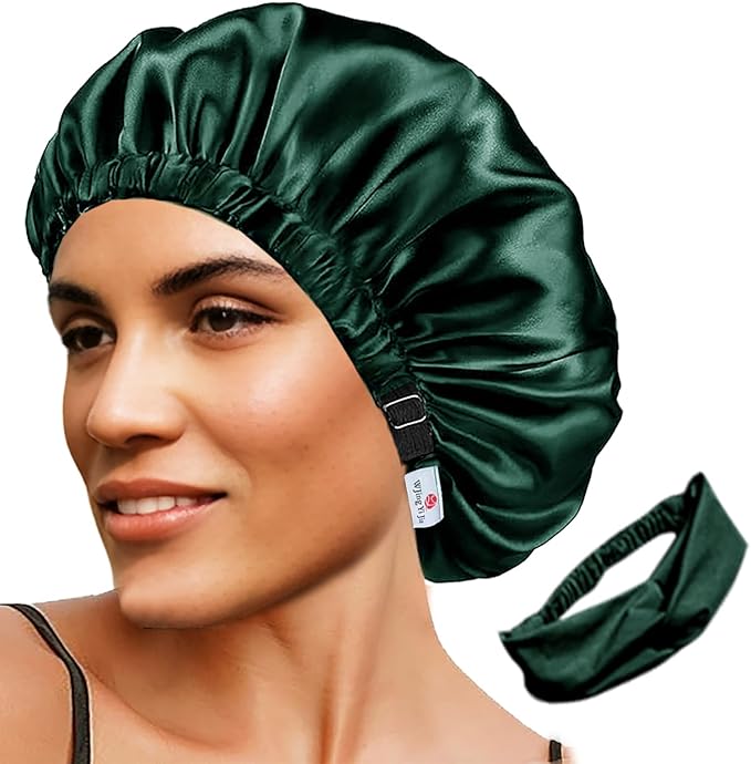 2Pcs Satin Bonnet Silky Bonnets Hair Bonnet For Sleeping Double Layer Curly Hair Sleep Cap Womens Silk Night Hats