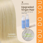 DOORES Real Human Hair Extensions, Bleach Blonde 130g 9pcs 14 Inch Seamless Clip-ins, Remy Invisi Edge Thick Straight Hair
