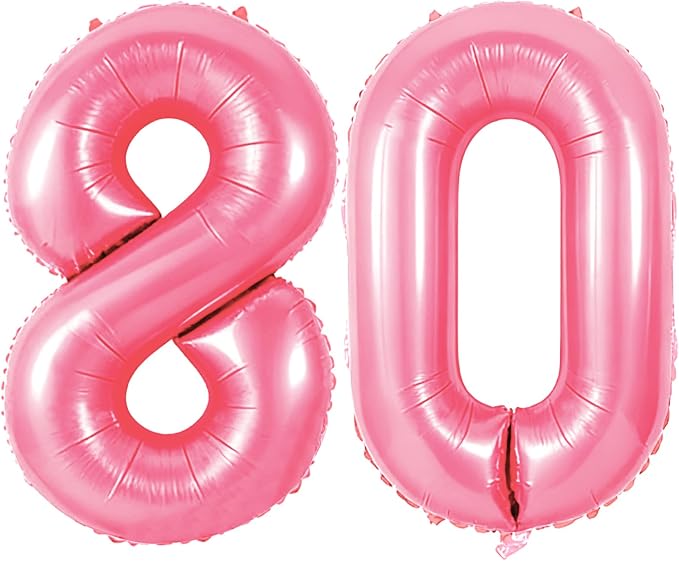 Number 80 Balloons for 80th Birthday Party Decorations, 0-100 Large No.80 by Joycard