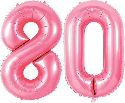 Number 80 Balloons for 80th Birthday Party Decorations, 0-100 Large No.80 by Joycard