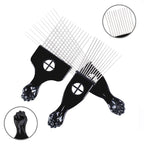 Hair Picks - Black Metal Afro Combs for Hair Styling, Fist Pick for Women and Men