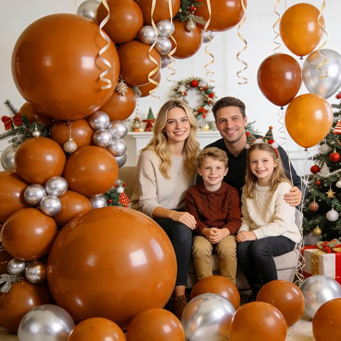 32Pcs Brown Big Balloons 18 Inch, Round Large Brown Latex Party Balloons - Image 6