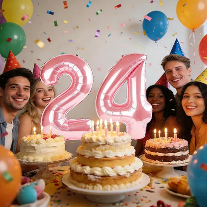 40 Inch Number 24 Balloons for 24th Birthday Party Decorations, 0-100 Jewelry - Image 2
