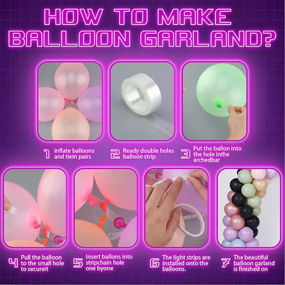 Blueweenly 150 Pcs Neon Balloons Arch Garland Kit - Image 7