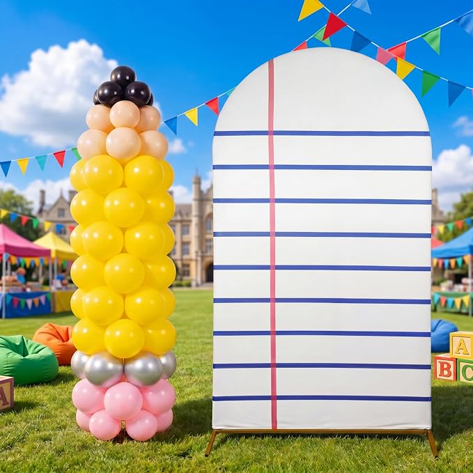 SmoothNovelty 193 Pcs Back to School Arch Backdrop Cover, 7.2 ft Notebook Arch by SmoothNovelty