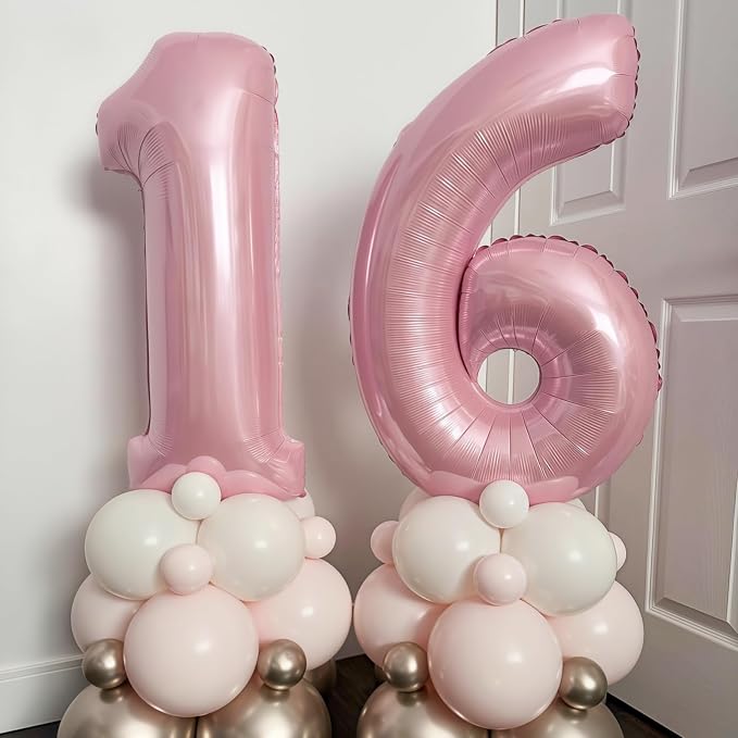 Number 15 Balloon Pastel Pink, Giant Number 1 & 5 Helium Foil Balloon - Image 8