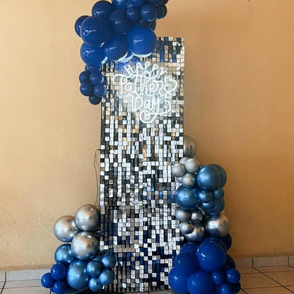 Blue Silver Balloons Set, 12 Inch Blue and Silver Balloons Dark Navy and - Image 9