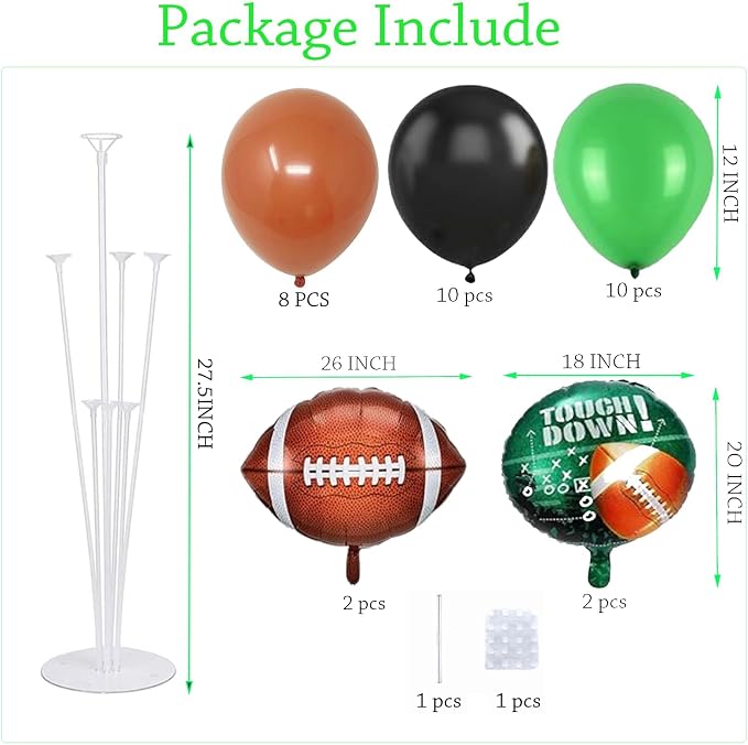 4 Sets Football Party Balloons Stand Kit, Football Party Balloon Centerpiece - Image 2