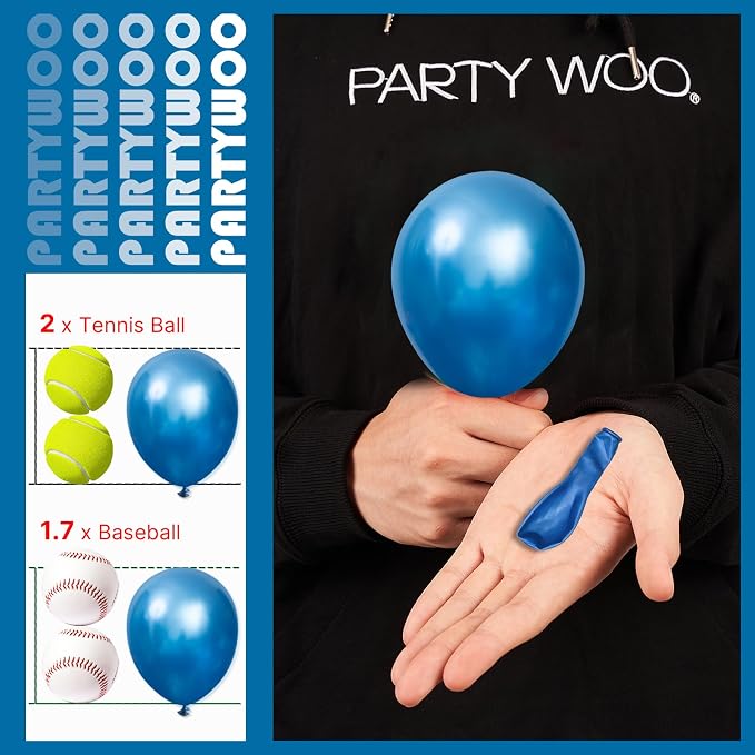 PartyWoo Blue Balloons 100pcs Metallic Blue Chrome Color 5 Inch | Balloons - Image 3