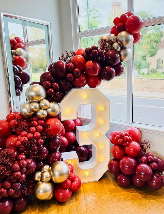 Burgundy Balloon Garland Arch Kit - Image 7