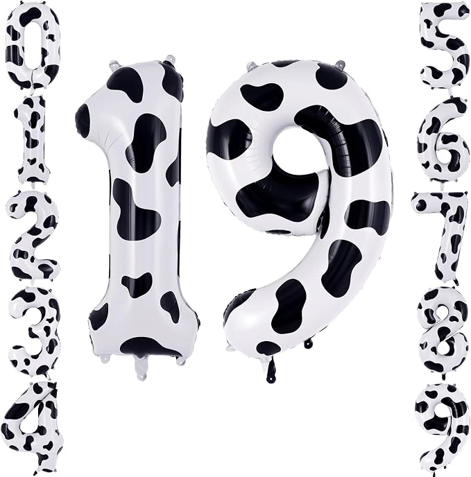 40 Inch Cow Print Number 19 Balloon by TNCDJKPA