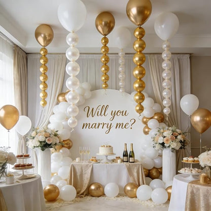 White and Gold Quick Link Balloons - Image 6
