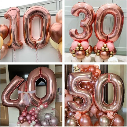 Rose Gold 17 Number Balloons, 40 Inch Big Giant Jumbo 17 or 71 Balloon Numbers - Image 7