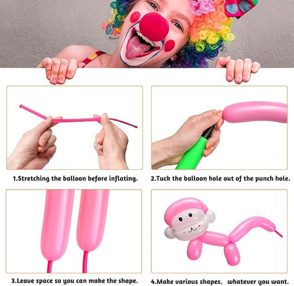 Pink 260 Long Skinny Twisting Animal Balloons, Rainbow Balloons - Image 5