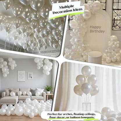 Pearl White Balloons 50Pack 12 Inch Pearl Latex Party Balloons - Image 4