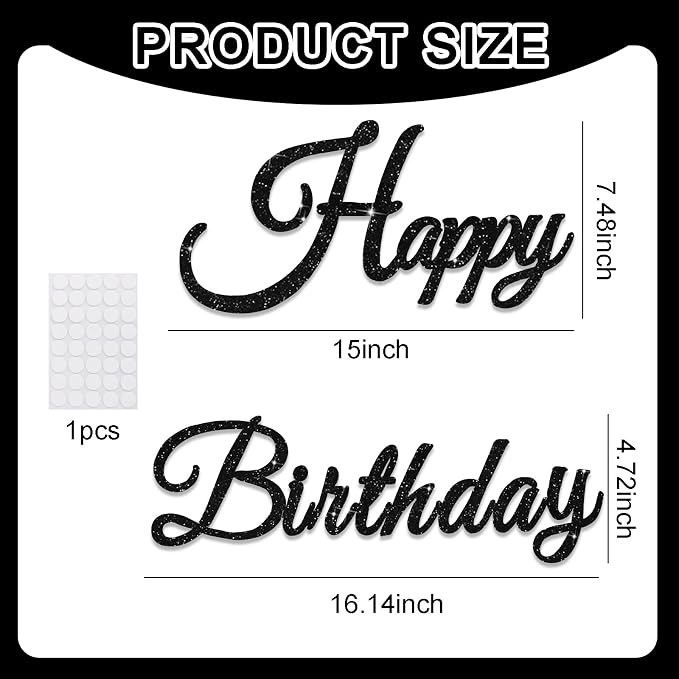 TONIFUL Happy Birthday Sign for Backdrop - Image 2