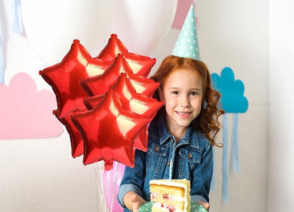 18 Inch Red Star Balloons, Aluminum Foil Balloon Mylar Balloon - Image 5