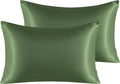 NTBAY 2 Pack Satin Queen Pillowcases for Hair and Skin, Luxurious and Silky Pillow Cases with Envelope Closure, 20x30 Inches, Olive Green