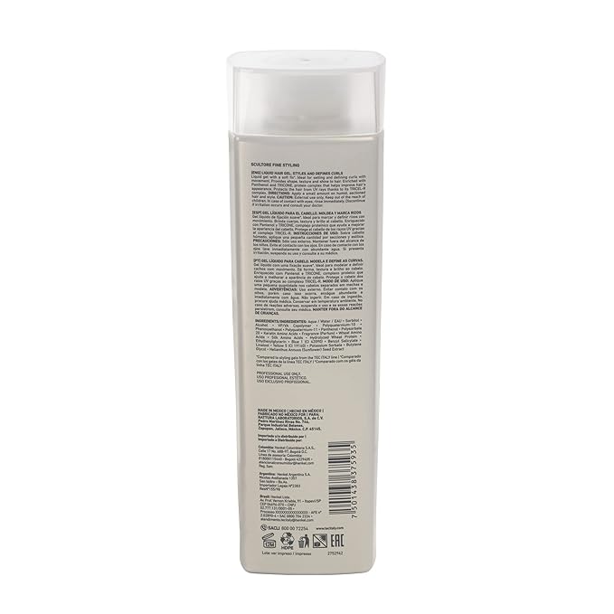 Tec Italy Scultore Fine Liquid Styling Gel 300 ml – Curl Defining Hair Gel – Adds Texture, Shine & Flexible Hold for Natural, Bouncy Curls