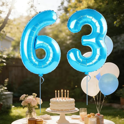 40 Inch Number 63 Balloons for 63rd Birthday Party Decorations, 0-100 Jewelry - Image 3