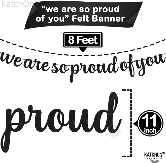 KatchOn Felt We are So Proud of You Banner 8 Feet | No DIY, Congratulations - Image 2