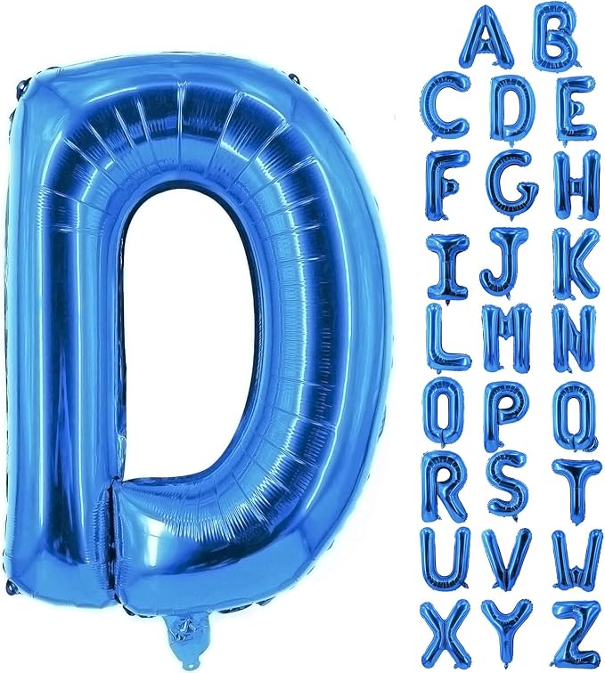 Letter Balloons 40 Inch Blue Giant Alphabet Balloons Letter D | Foil Mylar Big by YUNSHANGMO
