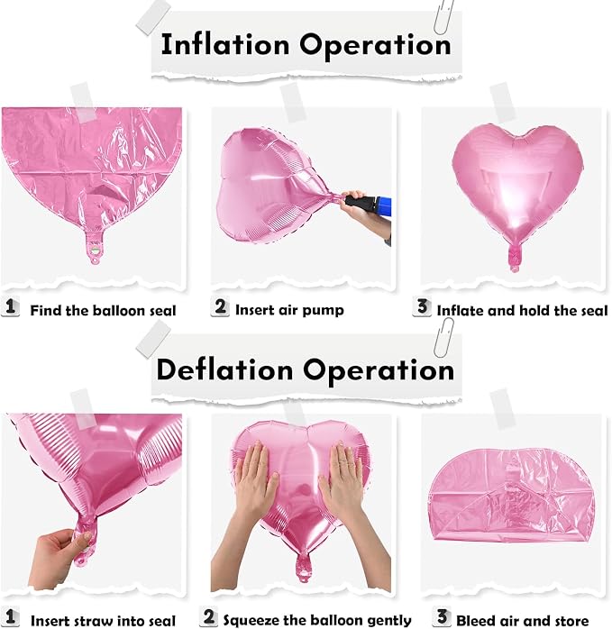 Pink Purple Foil Heart Balloons, 18 Inch 12Pcs Lavender Purple Pink and Silver - Image 3