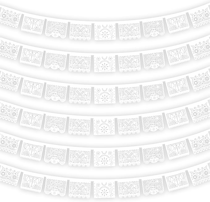 White Papel Picado Banner by Unknown