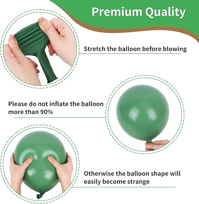 RUBFAC Sage Green and Brown Balloons - Image 3