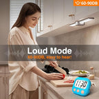 2 Pack Kitchen Timers Loud Ring Digital Timers for Cooking Magnetic Blue