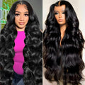 30 Inch 13x6 Lace Front Wigs Human Hair 200% Density Body Wave HD Lace Front Wigs Human Hair Pre Plucked Natural Color Glueless Wig 100% Virgin Human Hair Lace Front Wigs for Women