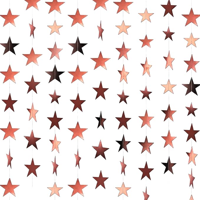 Spakon 65 Feet Glitter Star Paper Garland Banner Hanging Decoration Star by Aranorun