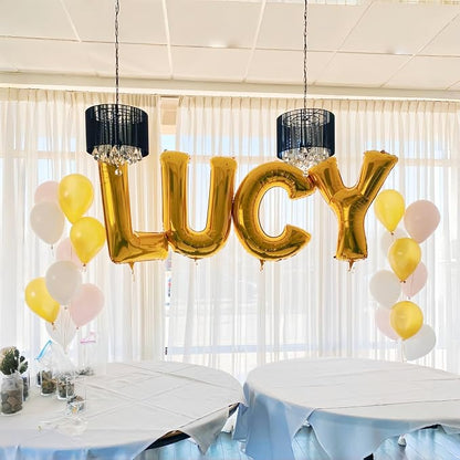 Custom Letters Balloon Gold, Large Helium Alphabet Name Balloon L Decor - Image 3