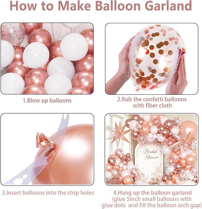 KARLURE Rose Gold Balloons Arch Kit - Image 9