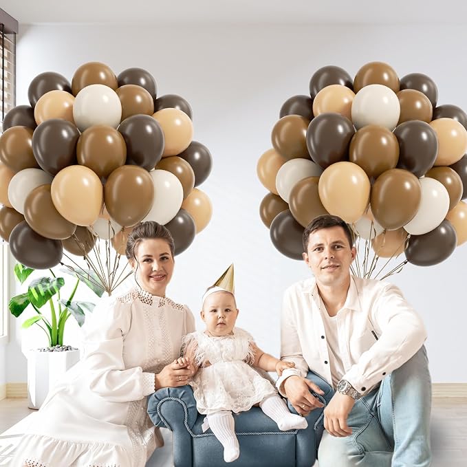 60pcs Brown Balloons 12inch - Image 6