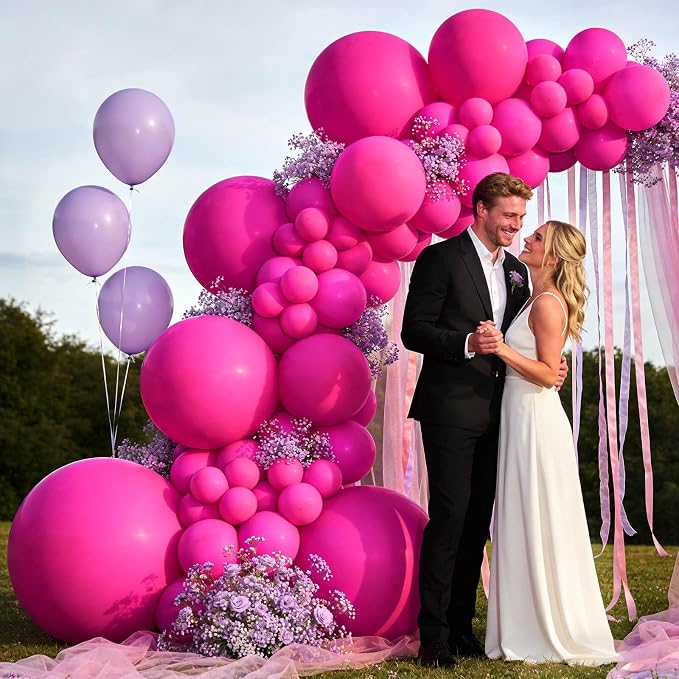 32Pcs Hot Pink Big Balloons 18 Inch, Round Large Latex Party Balloons - Image 5