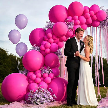 32Pcs Hot Pink Big Balloons 18 Inch, Round Large Latex Party Balloons - Image 5