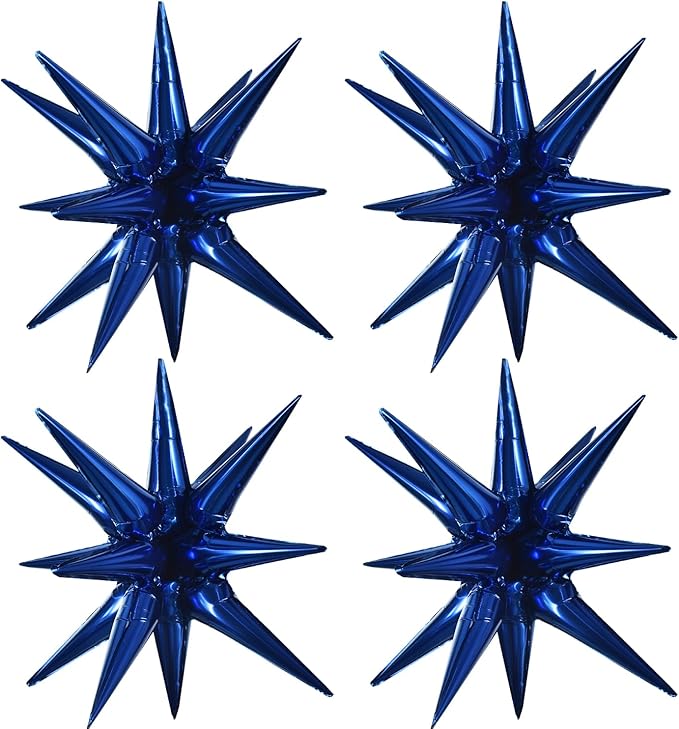 TONIFUL 4 Pcs Star Balloons Navy Blue Foil Explosion Party Decoration | Large by TONIFUL