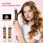 5 in 1 Hair Dryer Brush Set, Hot Air Styler, Detachable Blow Dryer Brush, 3 Heat Settings Auto Curling Wrap Styler, Ionic Hair Styling Tools, Straight Curl Dry Volumiz Smooth (Pink)