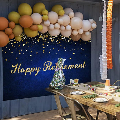 Happy Retirement Backdrop Royal Blue Backdrop - Image 3