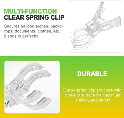 10 Pack 3.5 Inch Balloon Arch Clips Clear Plastic Spring Clamps - Image 5