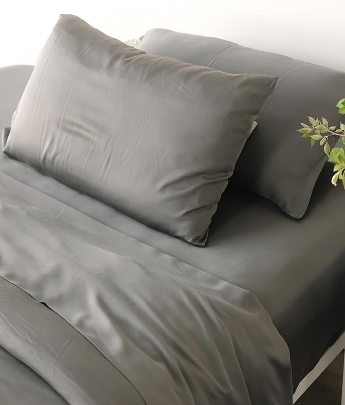 Cozy Earth King Pillowcases Set of 2 - Made of 100% Viscose from Bamboo, Ultra-Soft & Luxury, Woven from Naturally Breathable & Lightweight Fabric - Dove Grey