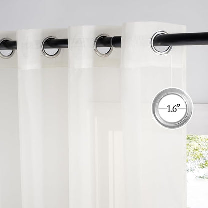 NICETOWN Sheer Curtains for Living Room 96 inches Long, Grommet Casual Style - Image 2
