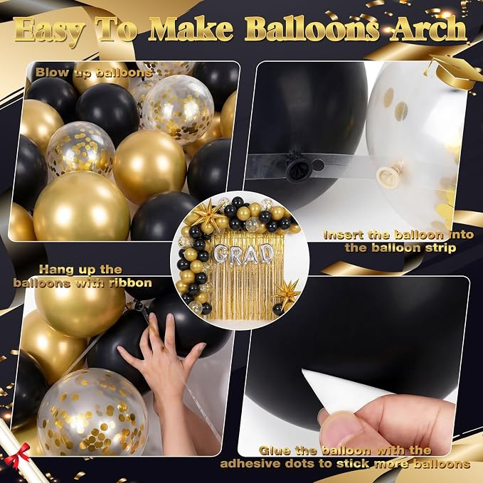 Capoda 148 Pcs Black Gold Balloon Garland Arch Kit - Image 3