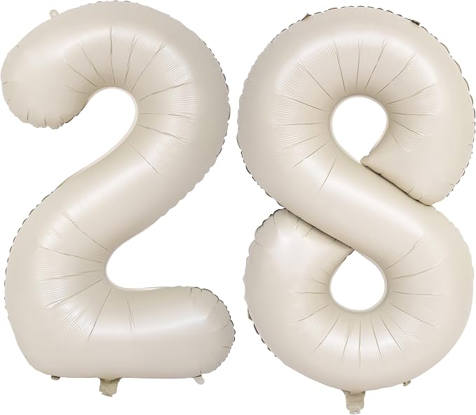 40 In Cream white Number Balloons Helium Foil Mylar Balloon Digital 28 | by Exquisitehighqualitypartydecorationstomeetyoureveryneed%EF%BC%81