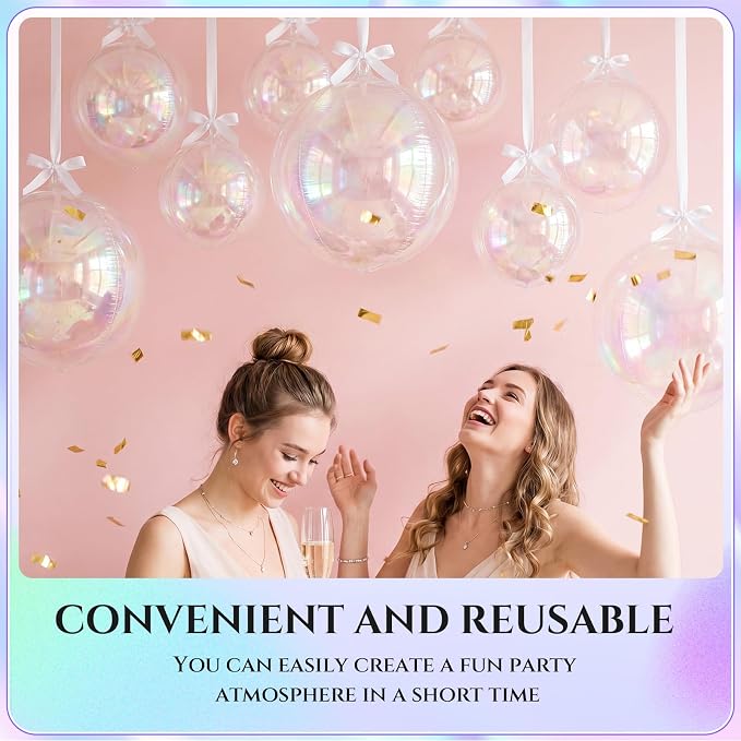 18 Set 22 15 10 Inch Iridescent 4D Giant Round Foil Balloon Bulk Metallic Giant - Image 4