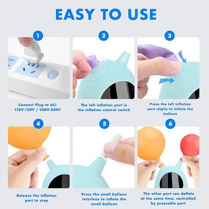 Balloon Pump Electric, SPLAKS Balloons Inflator Air Pump Portable Balloon Blower - Image 3