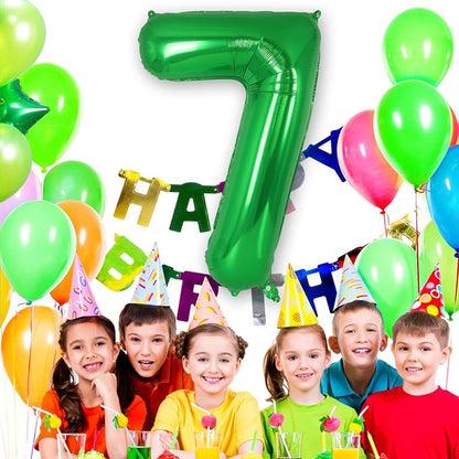 Dark Green Number 7 Balloon 40 Inch, Big Large Foil Helium Number Balloons - Image 5