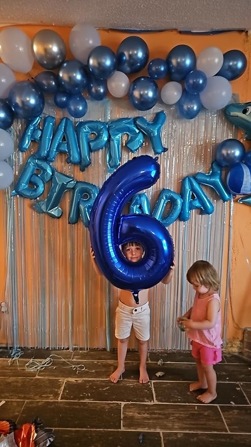 40 Inch Number 6 Balloon, Inflation Straw & Self-Sealing, Leak-Proof Aluminum - Image 3
